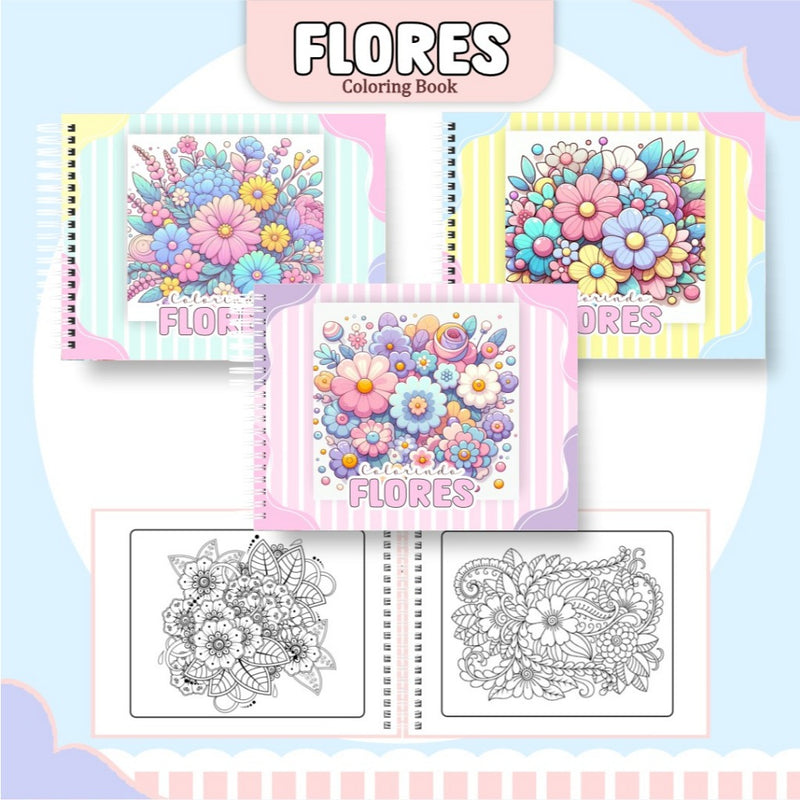 Livro de Colorir Flores