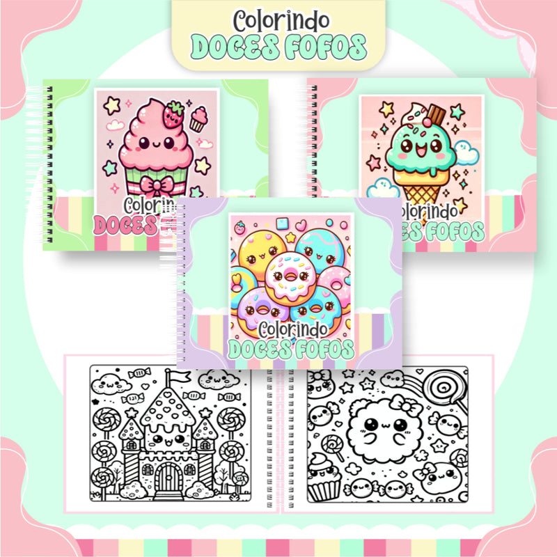 Livro de Colorir Doces Fofos