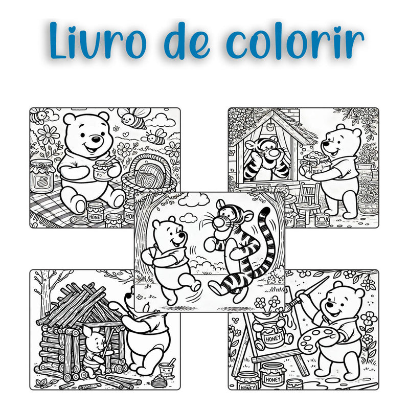 Livro de Colorir Pooh Rosa
